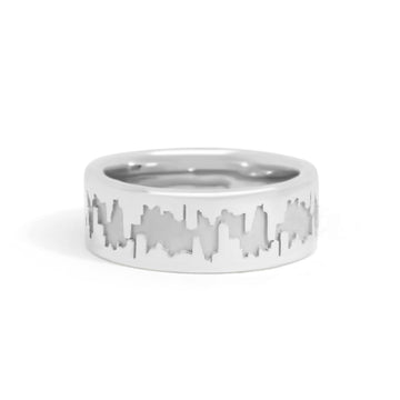 Gold Coast Chicago Skyline Wedding Band