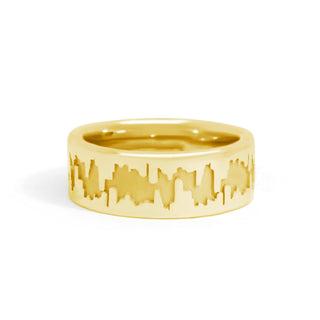 Gold Coast Chicago Skyline Wedding Band thumbnail