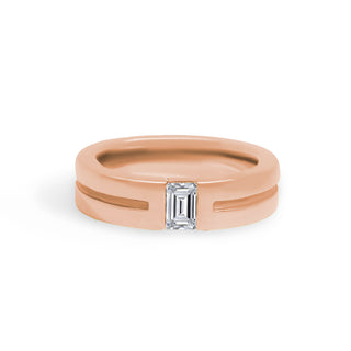 Gold Coast Single Emerald Diamond Wedding Band thumbnail