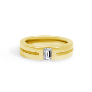 Gold Coast Single Emerald Diamond Wedding Band thumbnail