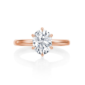 Gold Coast 6 prong Oval Solitaire Wedding Ring
