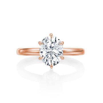 Gold Coast 6 prong Oval Solitaire Wedding Ring