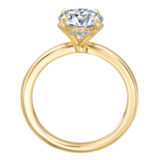 Gold Coast Round Solitaire Hidden Halo Wedding Ring thumbnail
