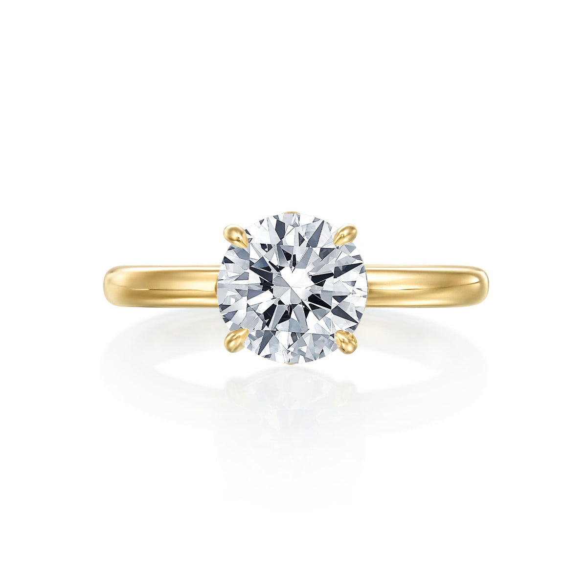 Gold Coast Round Solitaire Hidden Halo Wedding Ring