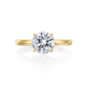 Gold Coast Round Solitaire Hidden Halo Wedding Ring
