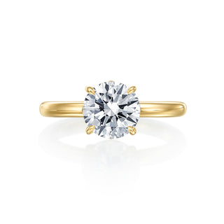Gold Coast Round Solitaire Hidden Halo Wedding Ring thumbnail