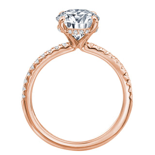 Gold Coast Oval Hidden Halo With Side Diamonds Wedding Ring thumbnail