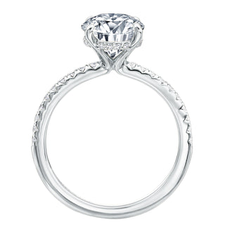 Gold Coast Oval Hidden Halo With Side Diamonds Wedding Ring thumbnail