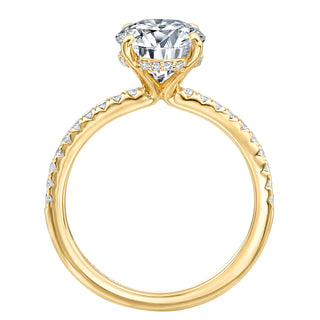 Gold Coast Oval Hidden Halo With Side Diamonds Wedding Ring thumbnail