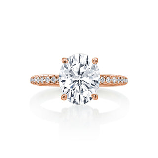 Gold Coast Oval Hidden Halo With Side Diamonds Wedding Ring thumbnail