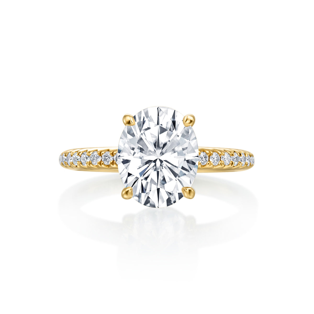 Gold Coast Oval Hidden Halo With Side Diamonds Wedding Ring