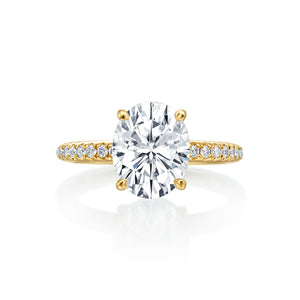 Gold Coast Oval Hidden Halo With Side Diamonds Wedding Ring