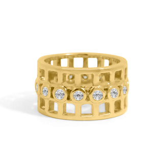 Gold Coast 11 MM Arches Diamond Wedding Band thumbnail