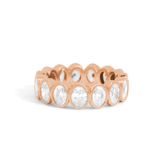 Gold Coast Oval Bezel Diamond Eternity Wedding Band thumbnail