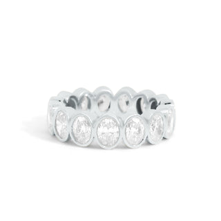 Gold Coast Oval Bezel Diamond Eternity Wedding Band thumbnail