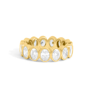 Gold Coast Oval Bezel Diamond Eternity Wedding Band thumbnail