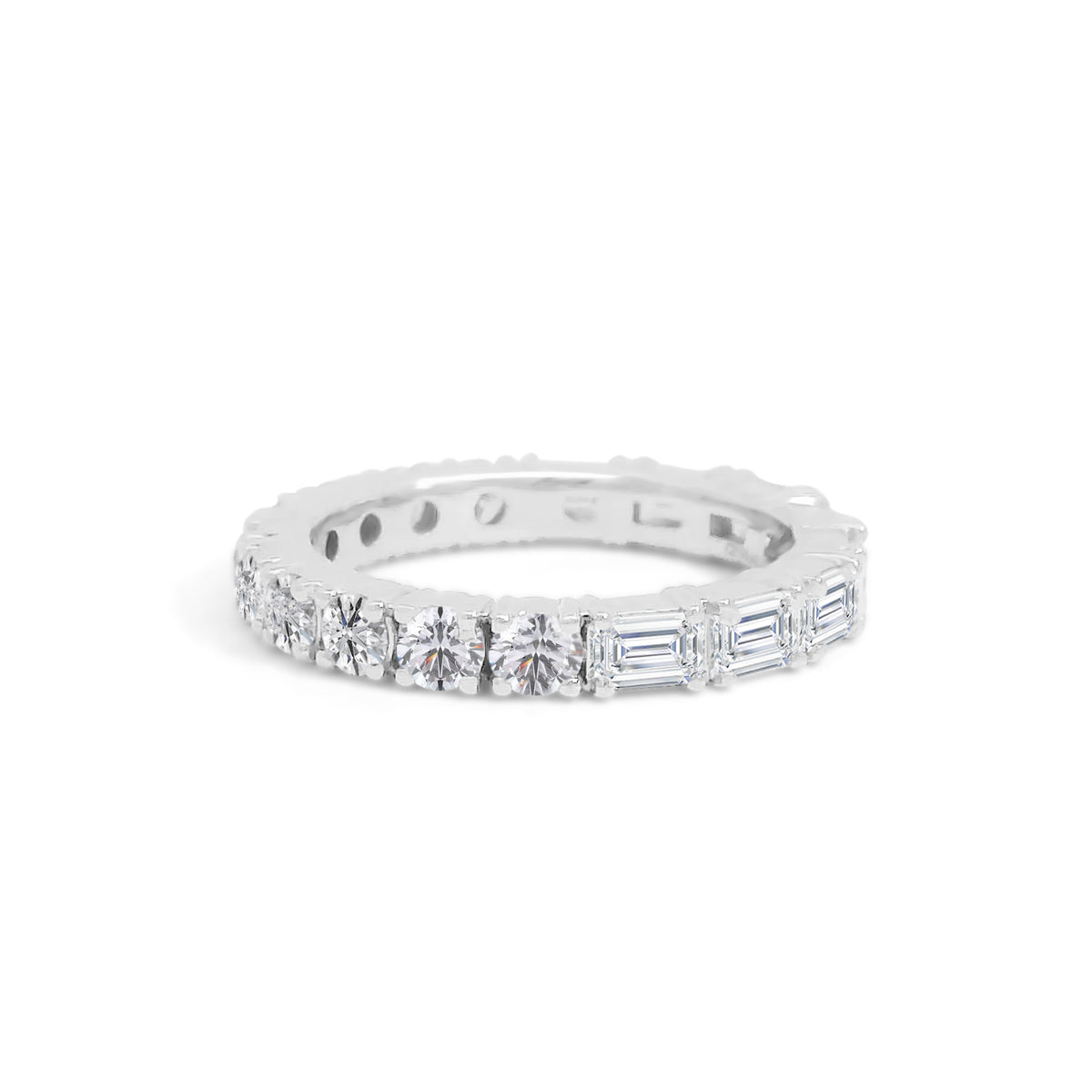 Gold Coast Emerald and Round Diamond Wedding Band