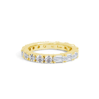 Gold Coast Emerald and Round Diamond Wedding Band thumbnail