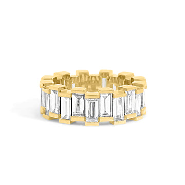 Gold Coast Staggered Baguette Eternity Wedding Band