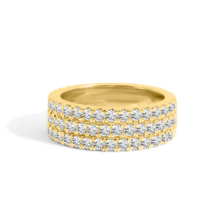 Gold Coast 1.7 MM Triple Row Diamond Wedding Band thumbnail