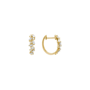 14K Yellow Gold Diamond Earring