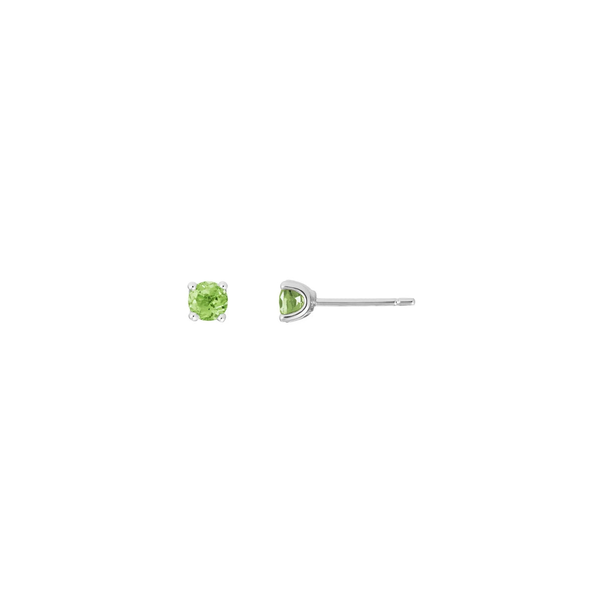 14K White Gold Peridot Earring