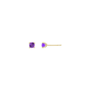 14K Yellow Gold Amethyst Earring