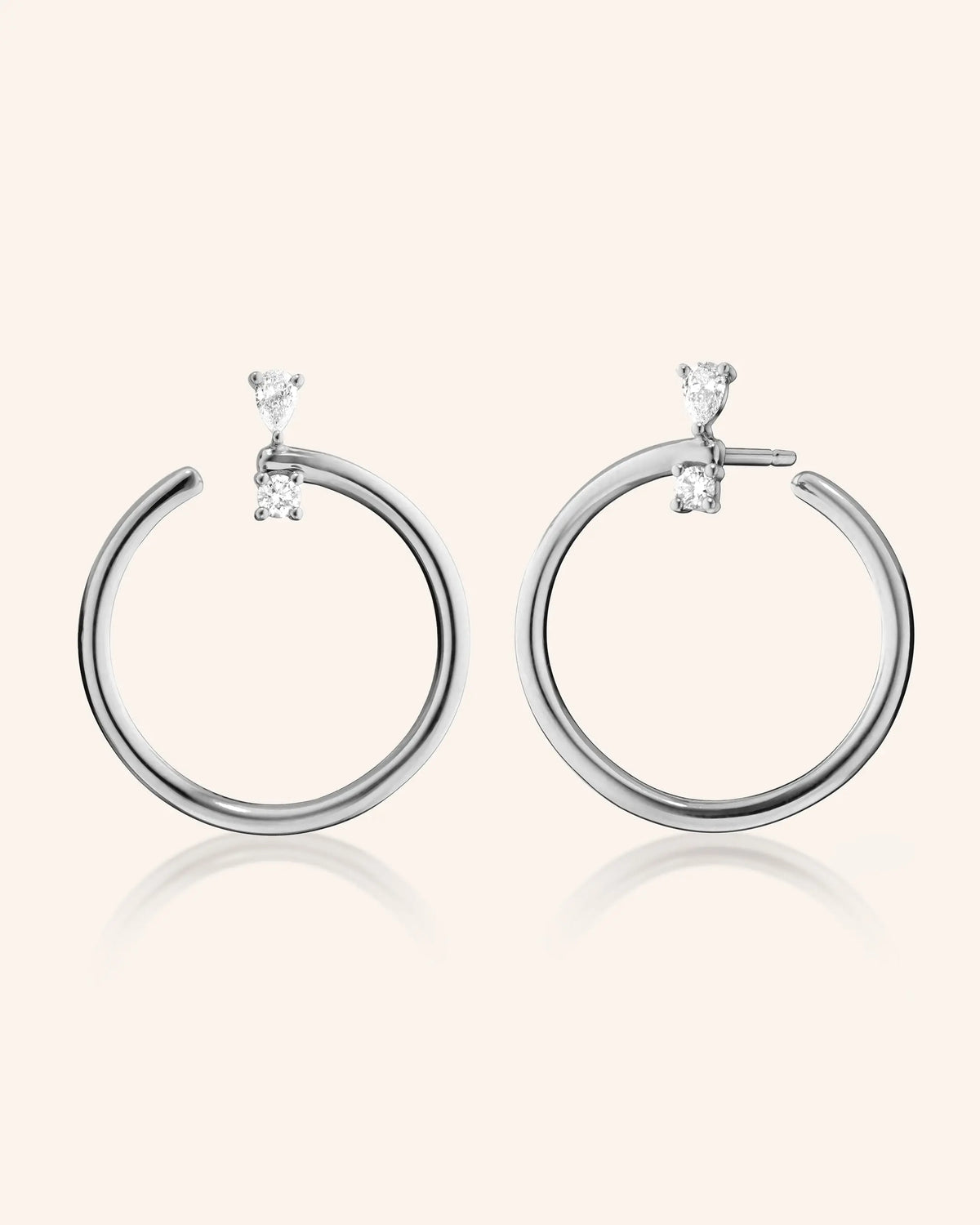 Sterling Silver Large "Galaxy Wrap Hoop" Earrings with White Sapphires