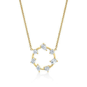 Circle of Shapes in 18k Yellow Gold Pendant