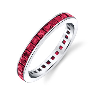 18K White Gold Ruby Eternity Band Ring - 188071/H003R8 thumbnail