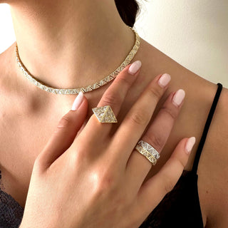 Bezeled Trillion Diamond Choker thumbnail