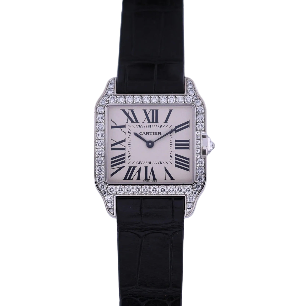 Cartier 18K White Gold & Diamond Santos Dumont