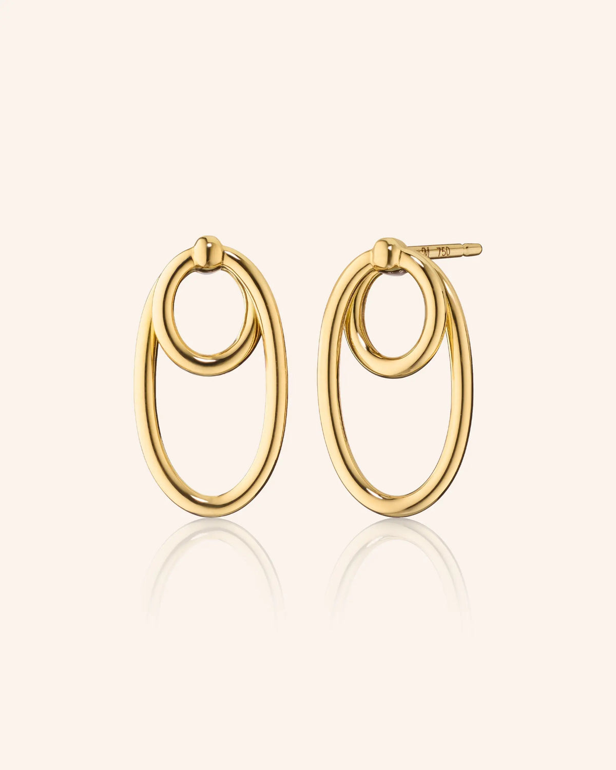 18k Gold Double Oval Infinity Earrings