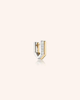 Two-Tone Infinity Huggie Earrings with White Sapphires thumbnail
