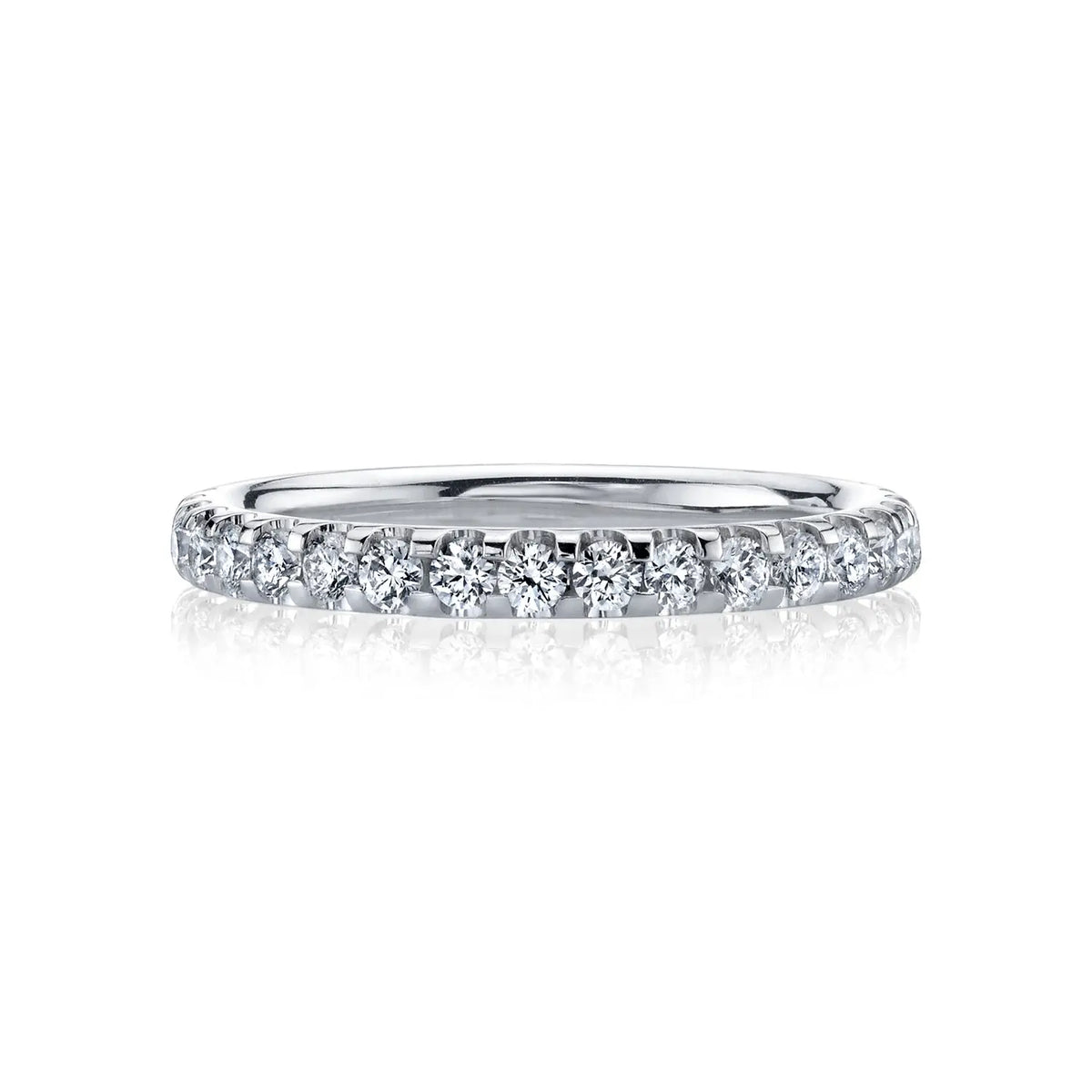 Round Diamond U-Prong Set Comfort Fit Eternity Band