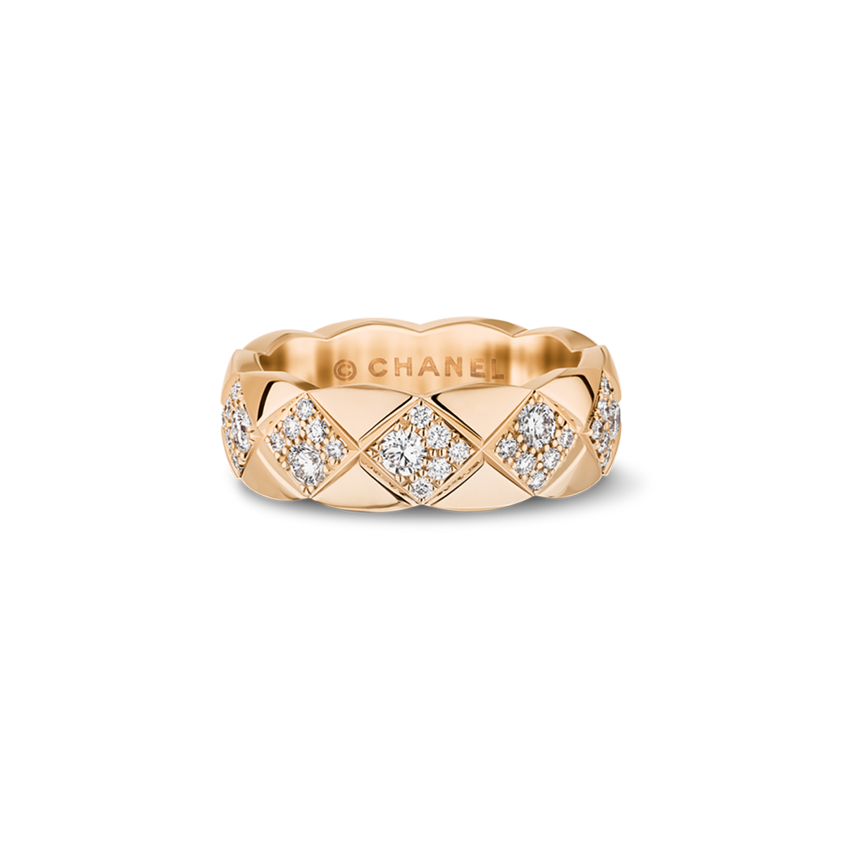 CHANEL Coco Crush Ring – Beige Gold with Diamond - Image 1