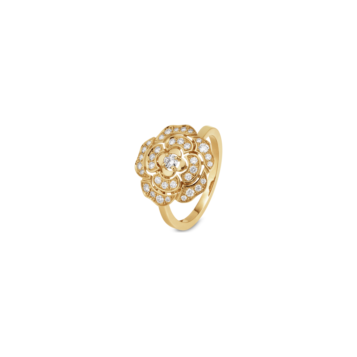CHANEL Camélia Ring – Yellow Gold with Diamond - Image 2