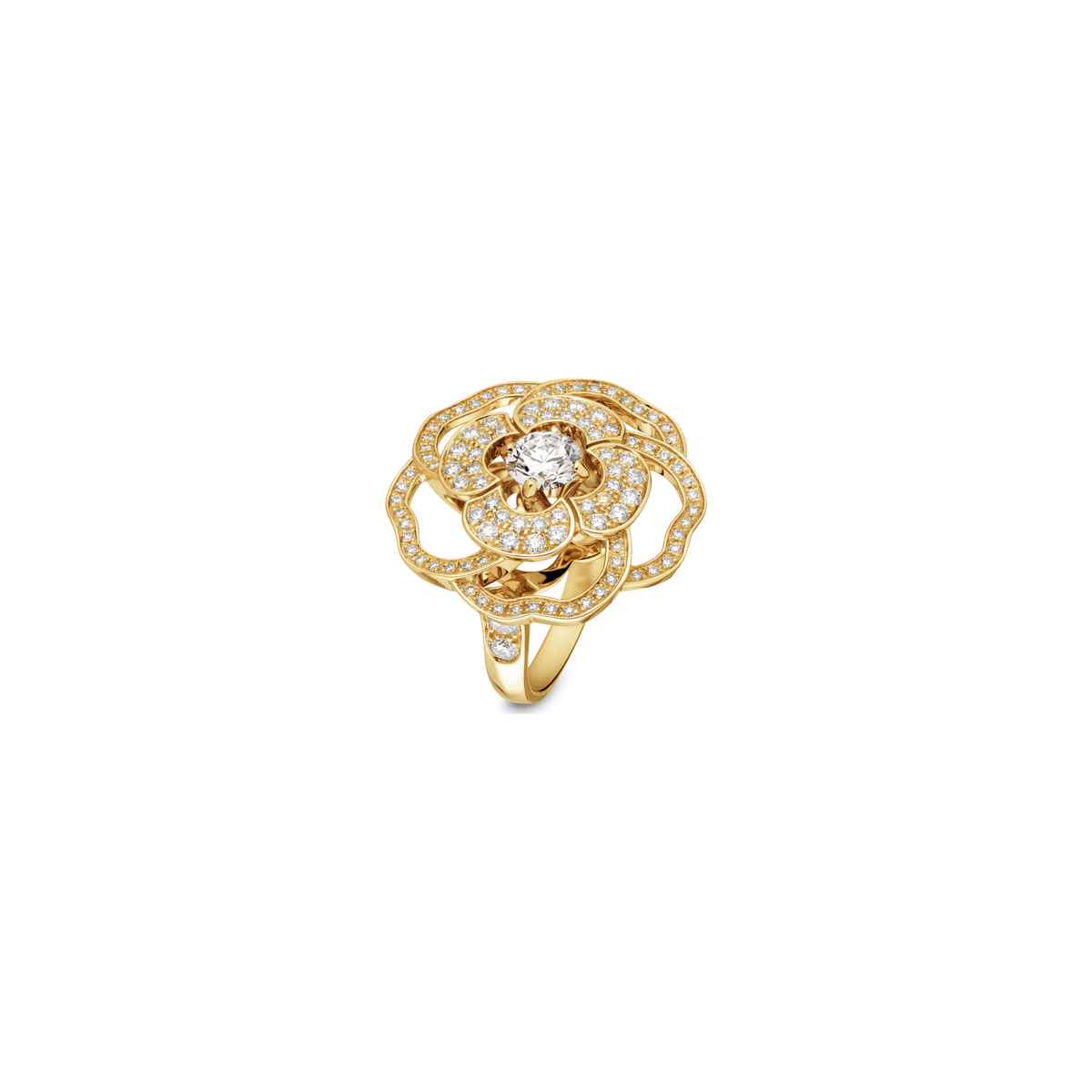 CHANEL Camélia Ring – Yellow Gold with Diamond - Image 2