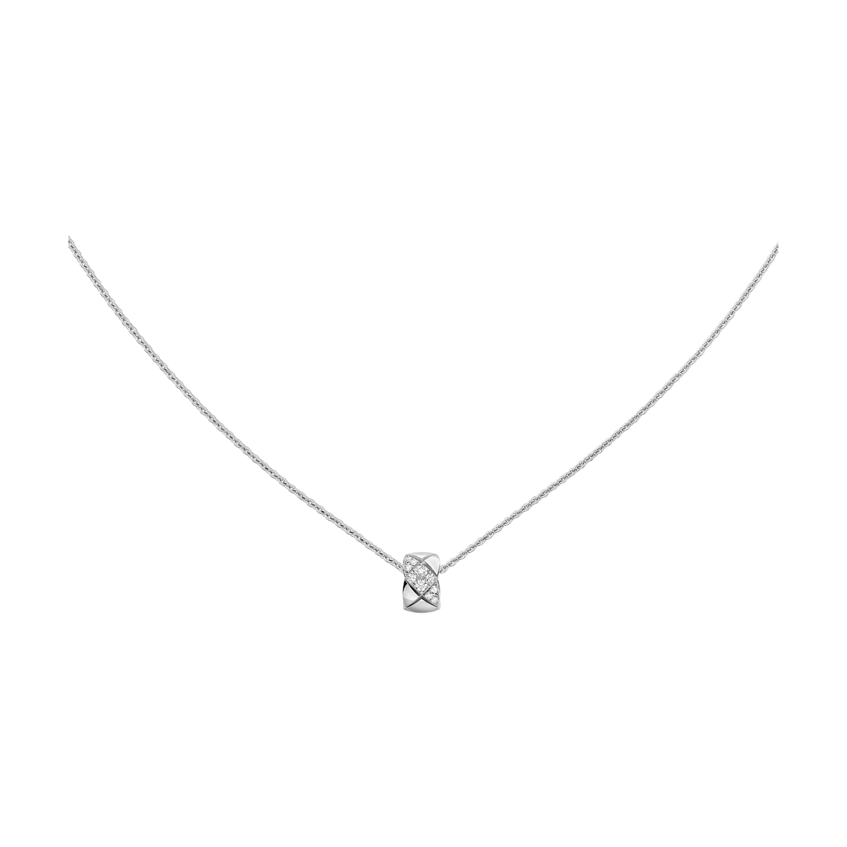 CHANEL Coco Crush Necklace – White Gold with Diamond - Image 1