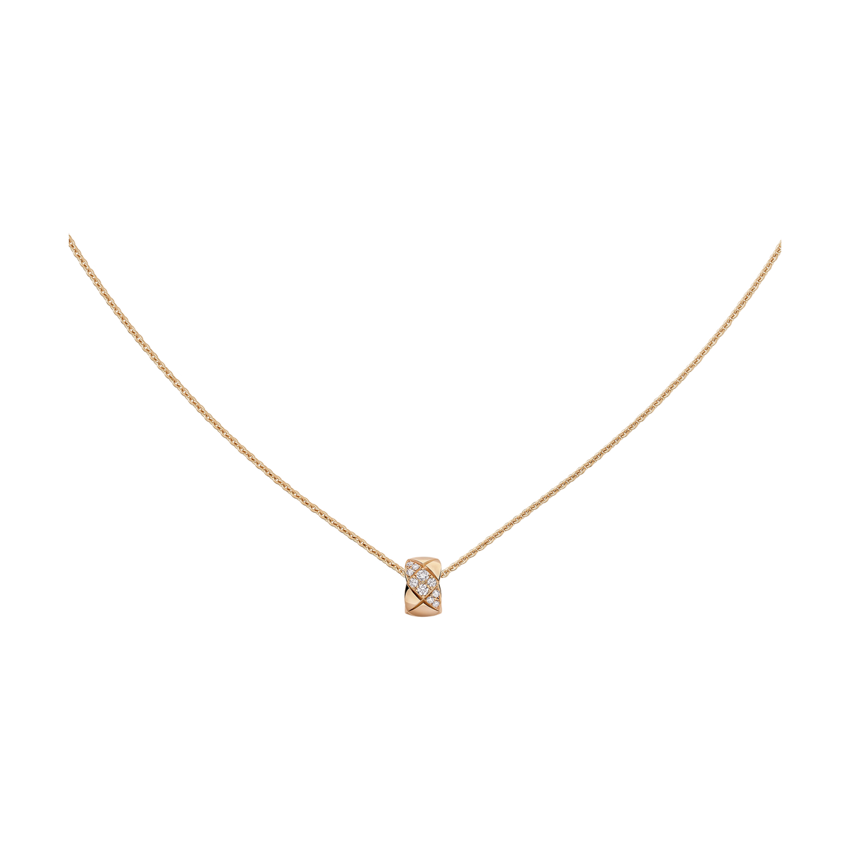 CHANEL Coco Crush Necklace – Beige Gold with Diamond - Image 1