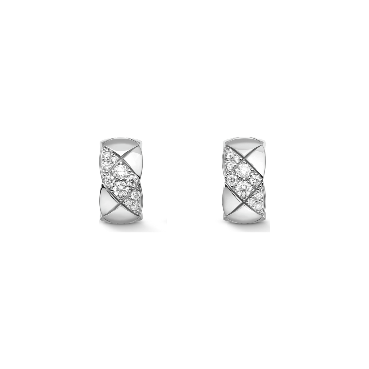 CHANEL Coco Crush Earrings – White Gold with Diamond - Image 1