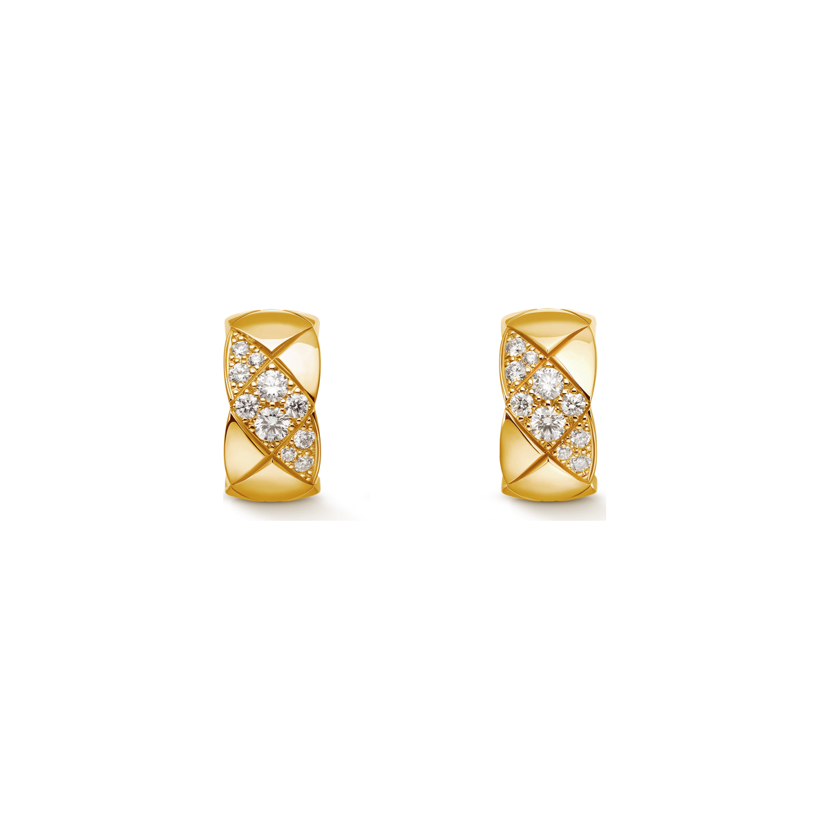 CHANEL Coco Crush Earrings – Yellow Gold with Diamond - Image 1