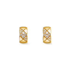 CHANEL Coco Crush Earrings – Yellow Gold with Diamond - Image 1