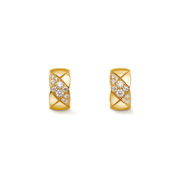 CHANEL Coco Crush Earrings – Yellow Gold with Diamond - Image 1