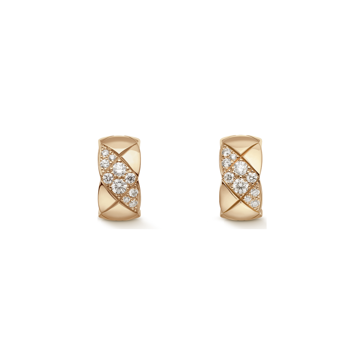 CHANEL Coco Crush Earrings – Beige Gold with Diamond - Image 1