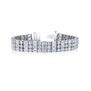 Platinum 3 Row Diamond Bracelet - JBR150 thumbnail