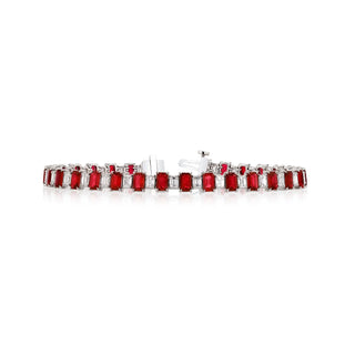18K White Gold Ruby Diamond Bracelet thumbnail