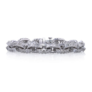 18K White Gold Diamond Chain Link Bracelet - JBR198