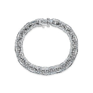 18K White Gold Diamond Chain Link Bracelet - JBR198 thumbnail