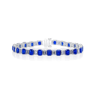 Platinum Sapphire Diamond Bracelet thumbnail